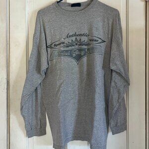 Faded Glory Gray Long Sleeve Shirt Large Casual Cotton Blend Tee